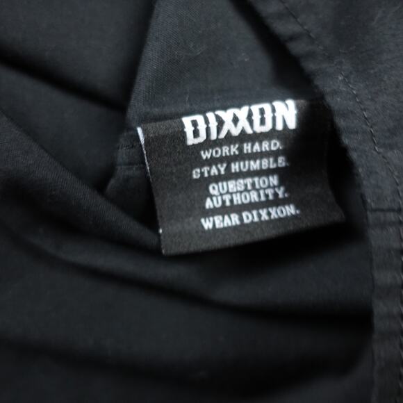 Dixxon Shirt Mens L BLK Short Sleeve Workforce Form Function *Patch Spot in pics - Picture 7 of 10